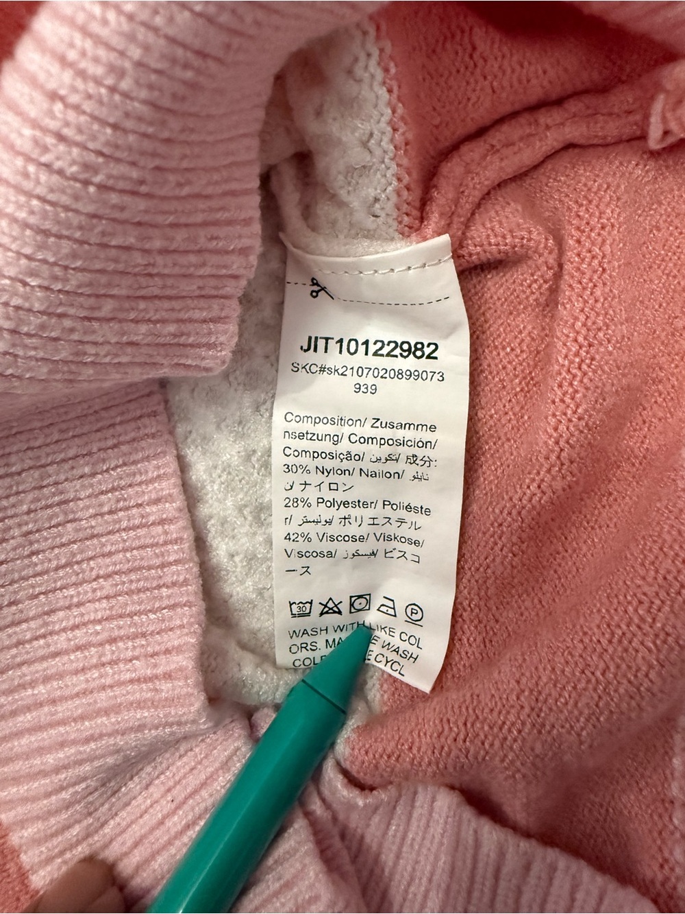 SHEIN Girls Striped Knit Sweater Dress Size 5Y Pink White Long Sleeve - Picture 8 of 8